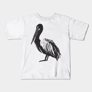 Linocut Pelican. Kids T-Shirt